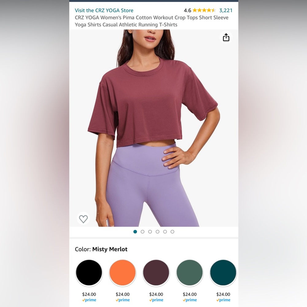 CRZ Yoga Cropped Workout Tee ✨$5 if bundled!